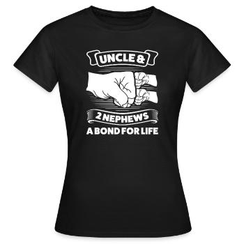 Uncle & 2 Nephews Uncle 2 Nephews Gift - Women's T-Shirt - black - Front - AI Model Female 172 dark (172cm)