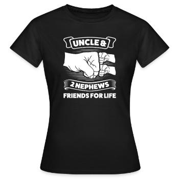 Oncle & 2 Neveux Oncle 2 Neveux Cadeau - T-shirt Femme - noir - Devant - AI Model Female 172 dark (172cm)