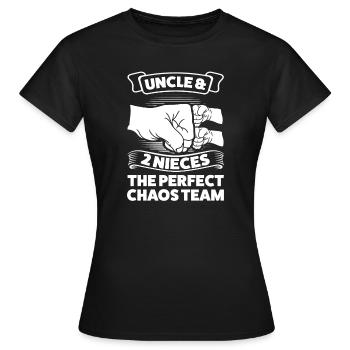 Oncle & 2 Nièces Oncle 2 Nièces Cadeau - T-shirt Femme - noir - Devant - AI Model Female 172 dark (172cm)