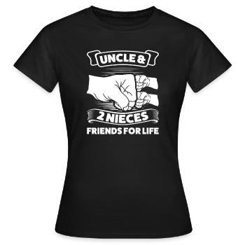 Oncle & 2 Nièces Oncle 2 Nièces Cadeau - T-shirt Femme - noir - Devant - AI Model Female 172 dark (172cm)