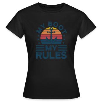 Kapitän Kapitäne Bootfahren Geschenk - Frauen T-Shirt - Schwarz - Vorne - AI Model Female 172 dark (172cm)