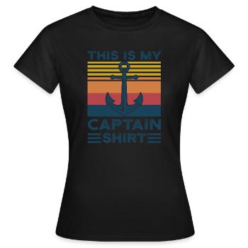 Kapitän Kapitäne Bootfahren Geschenk - Frauen T-Shirt - Schwarz - Vorne - AI Model Female 172 dark (172cm)