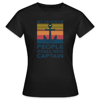 Kapitän Kapitäne Bootfahren Geschenk - Frauen T-Shirt - Schwarz - Vorne - AI Model Female 172 dark (172cm)