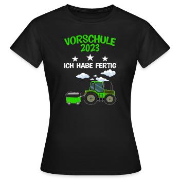 Vorschule 2023 Traktor Vorschüler Geschenk - Frauen T-Shirt - Schwarz - Vorne - AI Model Female 172 dark (172cm)