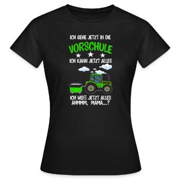 Vorschule Traktor Vorschüler Geschenk - Frauen T-Shirt - Schwarz - Vorne - AI Model Female 172 dark (172cm)