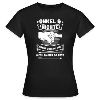 Onkel Nichte Nichten Geschenk - Frauen T-Shirt - Schwarz - Vorne - AI Model Female 172 dark (172cm)