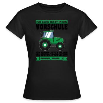 Vorschule Traktor Vorschüler Geschenk - Frauen T-Shirt - Schwarz - Vorne - AI Model Female 172 dark (172cm)