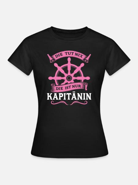 Kapitänin Boot Segelboot Geschenk - Frauen T-Shirt - Schwarz