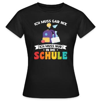 Schulkind Schulanfang Schulanfänger Geschenk - Frauen T-Shirt - Schwarz - Vorne - AI Model Female 172 dark (172cm)