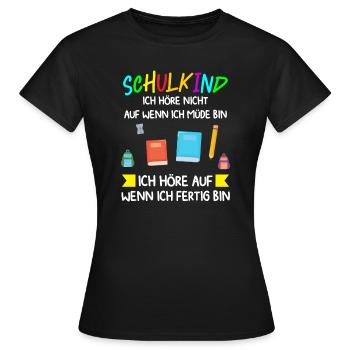 Schulkind Schulanfang Schulanfänger Geschenk - Frauen T-Shirt - Schwarz - Vorne - AI Model Female 172 dark (172cm)