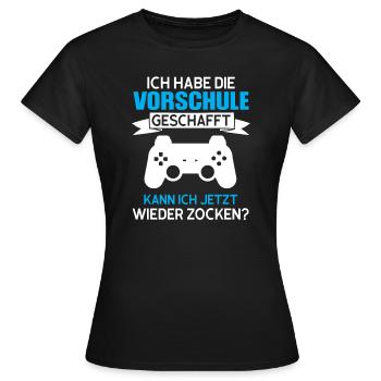 Vorschule Gaming Vorschüler Geschenk - Frauen T-Shirt - Schwarz - Vorne - AI Model Female 172 dark (172cm)