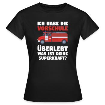 Vorschule Feuerwehr Vorschule Abschluss Geschenk - Frauen T-Shirt - Schwarz - Vorne - AI Model Female 172 dark (172cm)