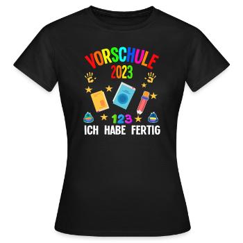 Vorschule 2023 Abschluss Vorschüler Geschenk - Frauen T-Shirt - Schwarz - Vorne - AI Model Female 172 dark (172cm)