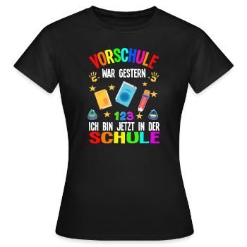 Schulkind Schulanfang Schulanfänger Geschenk - Frauen T-Shirt - Schwarz - Vorne - AI Model Female 172 dark (172cm)