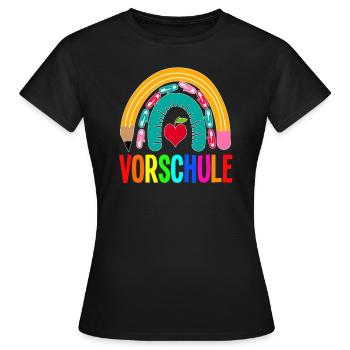 Vorschule Regenbogen Vorschulkind Geschenk - Frauen T-Shirt - Schwarz - Vorne - AI Model Female 172 dark (172cm)