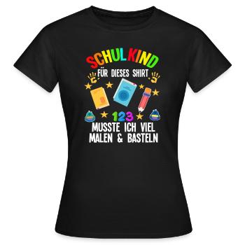 Schulkind Einschulung Schulbeginn Geschenk - Frauen T-Shirt - Schwarz - Vorne - AI Model Female 172 dark (172cm)