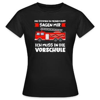Vorschule Feuerwehr Vorschüler Geschenk - Frauen T-Shirt - Schwarz - Vorne - AI Model Female 172 dark (172cm)