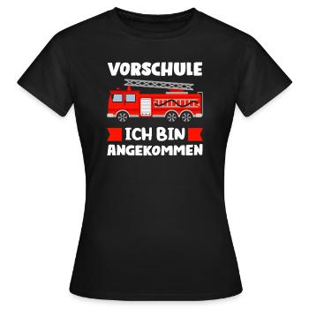 Vorschule Feuerwehr Vorschüler Geschenk - Frauen T-Shirt - Schwarz - Vorne - AI Model Female 172 dark (172cm)