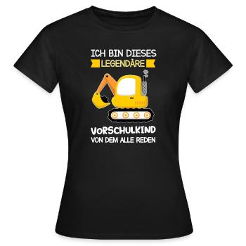 Vorschule Bagger Vorschüler Geschenk - Frauen T-Shirt - Schwarz - Vorne - AI Model Female 172 dark (172cm)