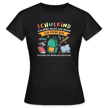 Schulkind Schulanfang Schulanfänger Geschenk - Frauen T-Shirt - Schwarz - Vorne - AI Model Female 172 dark (172cm)
