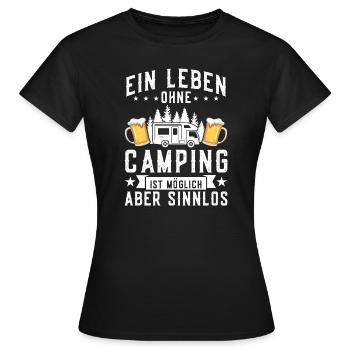Campen Bier Camping & bier Bier Geschenk - Frauen T-Shirt - Schwarz - Vorne - AI Model Female 172 dark (172cm)