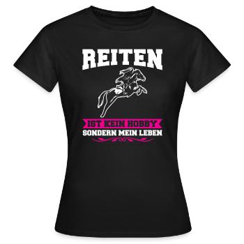 Reiten Mädchen Reiterhof Geschenk - Frauen T-Shirt - Schwarz - Vorne - AI Model Female 172 dark (172cm)