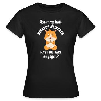 Meerschwein Haustier Haustiere Geschenk - Frauen T-Shirt - Schwarz - Vorne - AI Model Female 172 dark (172cm)