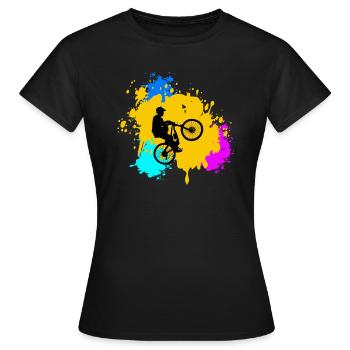 Mountainbike Rennen Radrennen Geschenk - Frauen T-Shirt - Schwarz - Vorne - AI Model Female 172 dark (172cm)