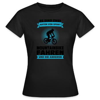 Mountainbike Downhill Radrennen Geschenk - Frauen T-Shirt - Schwarz - Vorne - AI Model Female 172 dark (172cm)