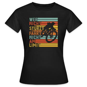 Mountainbike Downhill Radrennen Geschenk - Frauen T-Shirt - Schwarz - Vorne - AI Model Female 172 dark (172cm)