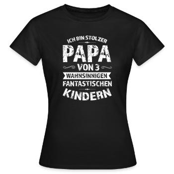 Papa 3 Kinder Papa von 3 Kindern Geschenk - Frauen T-Shirt - Schwarz - Vorne - AI Model Female 172 dark (172cm)