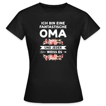 Oma Großmutter Großmütter Geschenk - Frauen T-Shirt - Schwarz - Vorne - AI Model Female 172 dark (172cm)