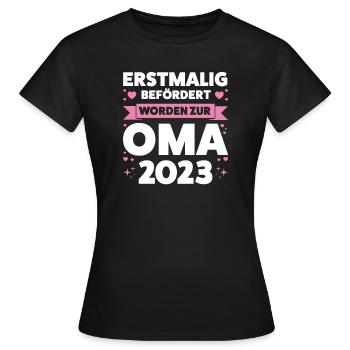 Oma 2023 Großmutter Großmütter Geschenk - Frauen T-Shirt - Schwarz - Vorne - AI Model Female 172 dark (172cm)