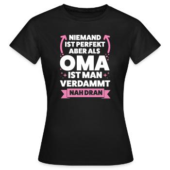 Oma Großmutter Großmütter Geschenk - Frauen T-Shirt - Schwarz - Vorne - AI Model Female 172 dark (172cm)
