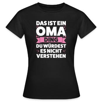 Oma Großmutter Großmütter Geschenk - Frauen T-Shirt - Schwarz - Vorne - AI Model Female 172 dark (172cm)