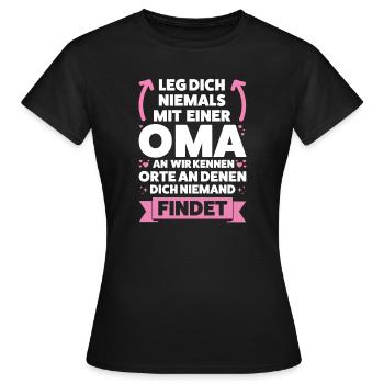 Oma Großmutter Großmütter Geschenk - Frauen T-Shirt - Schwarz - Vorne - AI Model Female 172 dark (172cm)