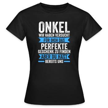 Onkel Familie Nichte Geschenk - Frauen T-Shirt - Schwarz - Vorne - AI Model Female 172 dark (172cm)