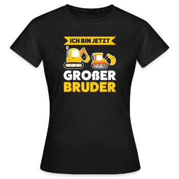 Großer Bruder Bagger Grosser Bruder Geschenk - Frauen T-Shirt - Schwarz - Vorne - AI Model Female 172 dark (172cm)