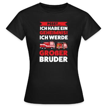 Großer Bruder Feuerwehr Grosser Bruder Geschenk - Frauen T-Shirt - Schwarz - Vorne - AI Model Female 172 dark (172cm)