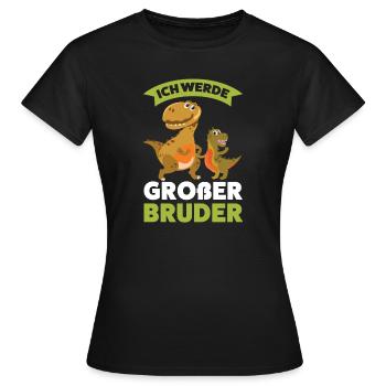 Großer Bruder Dinosaurier Grosser Bruder Geschenk - Frauen T-Shirt - Schwarz - Vorne - AI Model Female 172 dark (172cm)