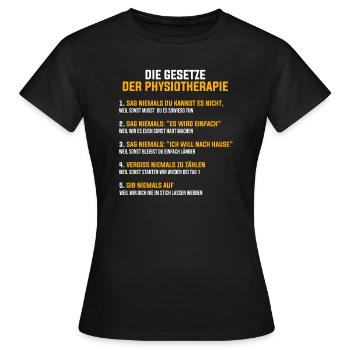 Physiotherapie Beruf Physiotherapeut Geschenk - Frauen T-Shirt - Schwarz - Vorne - AI Model Female 172 dark (172cm)