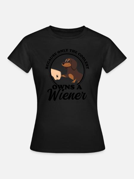dachshund wiener wiener geschenk - Frauen T-Shirt - Schwarz