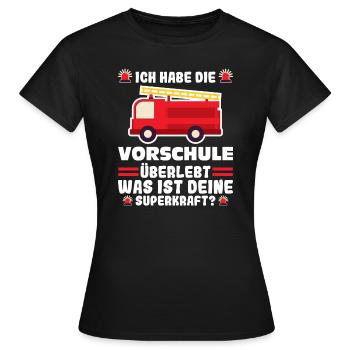 Vorschule Feuerwehr Vorschule Abschluss Geschenk - Frauen T-Shirt - Schwarz - Vorne - AI Model Female 172 dark (172cm)