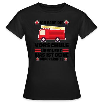Vorschule Feuerwehr Vorschüler Geschenk - Frauen T-Shirt - Schwarz - Vorne - AI Model Female 172 dark (172cm)