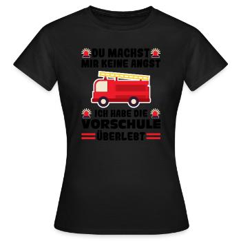 Vorschule Feuerwehr Vorschüler Geschenk - Frauen T-Shirt - Schwarz - Vorne - AI Model Female 172 dark (172cm)