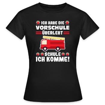 Vorschule Feuerwehr Vorschule Abschluss Geschenk - Frauen T-Shirt - Schwarz - Vorne - AI Model Female 172 dark (172cm)