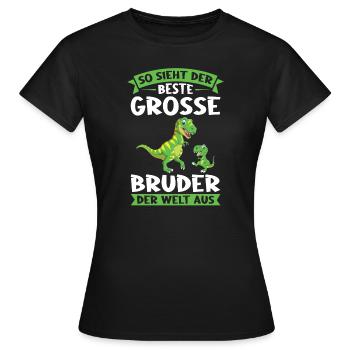Großer Bruder Dinosaurier Grosser Bruder Geschenk - Frauen T-Shirt - Schwarz - Vorne - AI Model Female 172 dark (172cm)