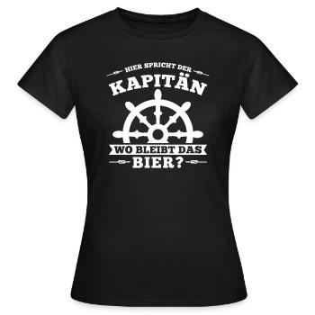 Boot Kapitän booten Geschenk - Frauen T-Shirt - Schwarz - Vorne - AI Model Female 172 dark (172cm)