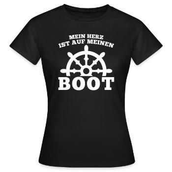 Boot Kapitän booten Geschenk - Frauen T-Shirt - Schwarz - Vorne - AI Model Female 172 dark (172cm)