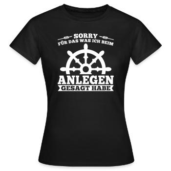 Boot Kapitän booten Geschenk - Frauen T-Shirt - Schwarz - Vorne - AI Model Female 172 dark (172cm)